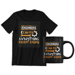 Set cadou personalizat pentru ingineri cu tricou si cana Inginer3006 Stupid