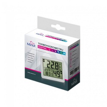 Termohigrometru digital Minut 5 functii termometru higrometru ora/data alarma backlight min-sh210