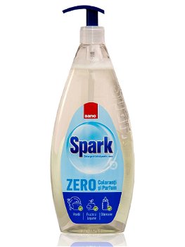 Sano Detergent pentru vase cu pompa 1 l Spark Zero Coloranti&Parfum, Sano