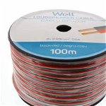Cablu difuzor rosu negru 2X2.50mmp, 100m, Well