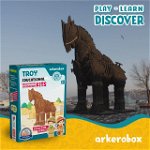 Arkerobox - Set arheologic educational si puzzle 3D, Grecia Antica, Calul Troian, Arkerobox
