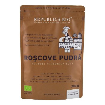 Pudra de roscove, pulbere ecologica pura Republica BIO, 200 g, Republica BIO