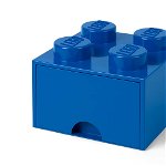 Cutie depozitare Lego 2x2 cu sertar albastru 