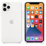 Husa Apple pentru iPhone 11 Pro Max, Silicon, White