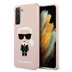 Protectie Spate Karl Lagerfeld Ikonik KLHCS21SSLFKPI pentru Samsung Galaxy S21 (Roz)