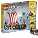 LEGO® Creator 3 in 1 - Corabia vikinga si sarpele din Midgard 31132, 1192 piese