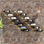 Suport sticle vin montat pe perete,2 buc.,7 sticle,auriu, metal, Casa Practica