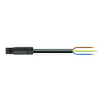 pre-assembled connecting cable; Eca; Plug/open-ended; 3-pole; Cod. A; H05VV-F 3G 2.5 mm²; 3 m; 2,50 mm²; black, Wago