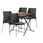 CULINARO Set gradina masa pliabila BILBO 80х80xH75cm cafea cu 4 scaune SUNNY 58x42xH82cm culoare neagra, Culinaro