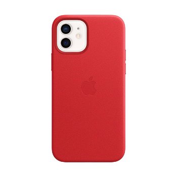 Husa de protectie Apple Leather Case MagSafe pentru iPhone 12/12 Pro, (PRODUCT)RED