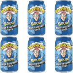 Warheads Sour! (USA) Blue Raspberry Soda - zmeură albastră 355ml - 6pack, Warheads