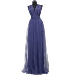 Rochie versatila lunga cu tulle pentru domnisoare de onoare gri albastrui ACD109 - 23h Events 1ae_7661