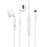 Casti cu microfon pe fir Apple EarPods cu mufa Lightning , albe , bulk (nou dar fara ambalaj) - Apple MMTN2ZM/A