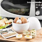 Fierbator de oua pentru cuptorul cu microunde cu carte de retete Boilegg InnovaGoods, 13x16 cm, InnovaGoods