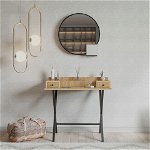 Masa de toaleta / machiaj, Mod Design, Dubai, 100x50x89 cm, Stejar / Negru, Mod Design