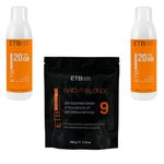 Pachet Decolorat ETB Hair Professional Bright Blonde, Pudra Gri 9 Tonuri 500 g, Oxidant Crema 9% si 6%, ETB Professional