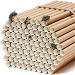 Set de 100 tuburi pentru albine Juvale, carton, maro/alb, 15 x 0,8 cm