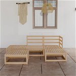 Set mobilier de gradina vidaXL, 5 piese, lemn masiv de pin, 70 x 70 x 67 cm, 32.58 kg