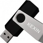 Stick de memorie KEXIN, USB 2.0, negru/argintiu, 64 GB