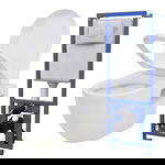 Toaletă suspendată cu rezervor WC ascuns, alb, ceramică