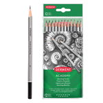 Creioane Grafit 5H-6B Derwent Academy blister 12 buc/set calitate superioara negru, DERWENT