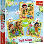 Trefl - Puzzle personaje Aventura , Puzzle Copii , 3 in 1, piese 106