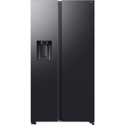 Frigider Side By Side Samsung RS70F65KEFEO, 640 L, Clasa E, Full No Frost, Digital Inverter, All Around Cooling, SpaceMax, Metal Cooling, SmartThings, Dozator de apa & gheata, Control electronic, 178 cm, Inox negru
