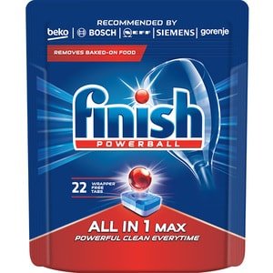 Detergent vase pentru masina de spalat Finish All in One Max, 22 tablete