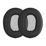 Set 2 Perne de urechi pentru casti Sony MDR-1ADAC, Kwmobile, Negru, Piele ecologica, 58708.01