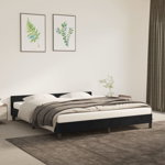 vidaXL Cadru de pat cu tăblie, negru, 180x200 cm, catifea, vidaXL