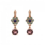 Cercei placati cu Aur roz de 24K, cu cristale Swarovski, California Dreaming | 1173/3-1067RG6, Roxannes - Mariana Jewellery