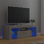 Comodă TV cu lumini LED, gri beton, 120x35x40 cm