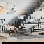 vidaXL Cadru pat fără saltea, cu tăblie picioare negru 160x200cm metal, vidaXL