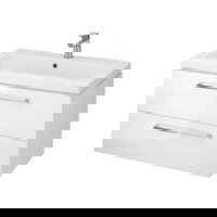 Masca chiuveta baie Cersanit set 809 Lara Como  80 cm  alb (baza+lavoar) DSM S801-149, Cersanit