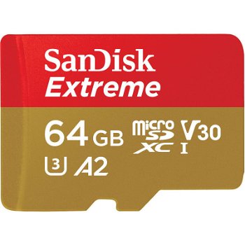 Card de memorie MicroSD SanDisk Extreme, 64GB, Adaptor SD, Class
