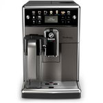 Espressor Philips Saeco PicoBaristo Deluxe SM5572 10, 12 Bauturi, Rasnita ceramica, 4 profiluri, Sistem de spumare Latteprefetto, Pictograme tactile, Argintiu-Negru, Philips Saeco