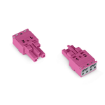 Socket; 2-pole; Cod. B; 4,00 mm²; pink, Wago