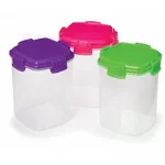Set 3 cutii alimente plastic colorat Sistema Knick Knack To Go 138 ml, Sistema
