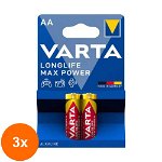 
Set 3 x 2 Baterii Alcaline AA R6 Varta Longlife Max Power
