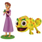 Set 2 Figurine Rapunzel cu Parul Scurt si Pascal