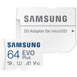 Card de Memorie EVO Plus 2024 64GB SDXC UHS-I White + Adaptor SD, Samsung
