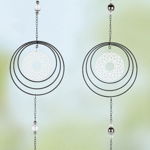 Set 2 ghirlande Circle Mandala, metal, argintiu, 15x61x1 cm