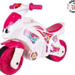 Motocicleta pentru copii de 3 ani+, Ride On My Little Fancy Bike, cu sunete si lumini, roz cu alb
