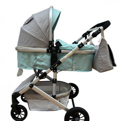 Carucior 2 in 1, reversibil, cu suspensii, T7 Verde deschis