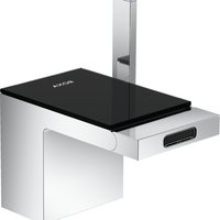 Baterie bideu Axor MyEdition  ventil push-open  crom/sticla neagra, Axor