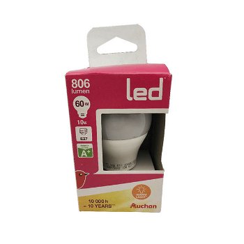 Bec LED Auchan 9W E27 EQ 60W, lumina calda