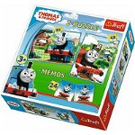 Trefl - Puzzle personaje Thomas si prietenii , Puzzle Copii , 2 in 1, Cu joc de memorie, piese 78