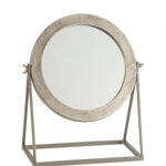 Oglinda Round, Metal, Argintiu, 34x29x15 cm, Jolipa
