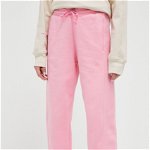 adidas pantaloni de trening culoarea roz, neted, adidas