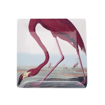 Farfurie pentru aperitiv crem cu imprimeu flamingo Magpie Birds